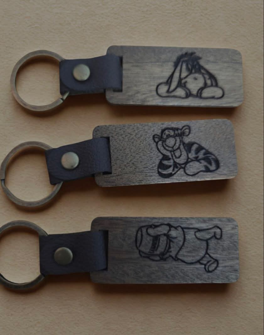 Hand-Lasered Winnie-the-Pooh–Inspired Keyring